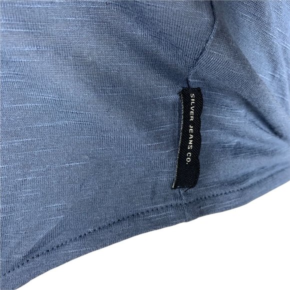 Silver Jeans Small NWT Amelia Tie-Front Crop Top Blue - Picture 10 of 10